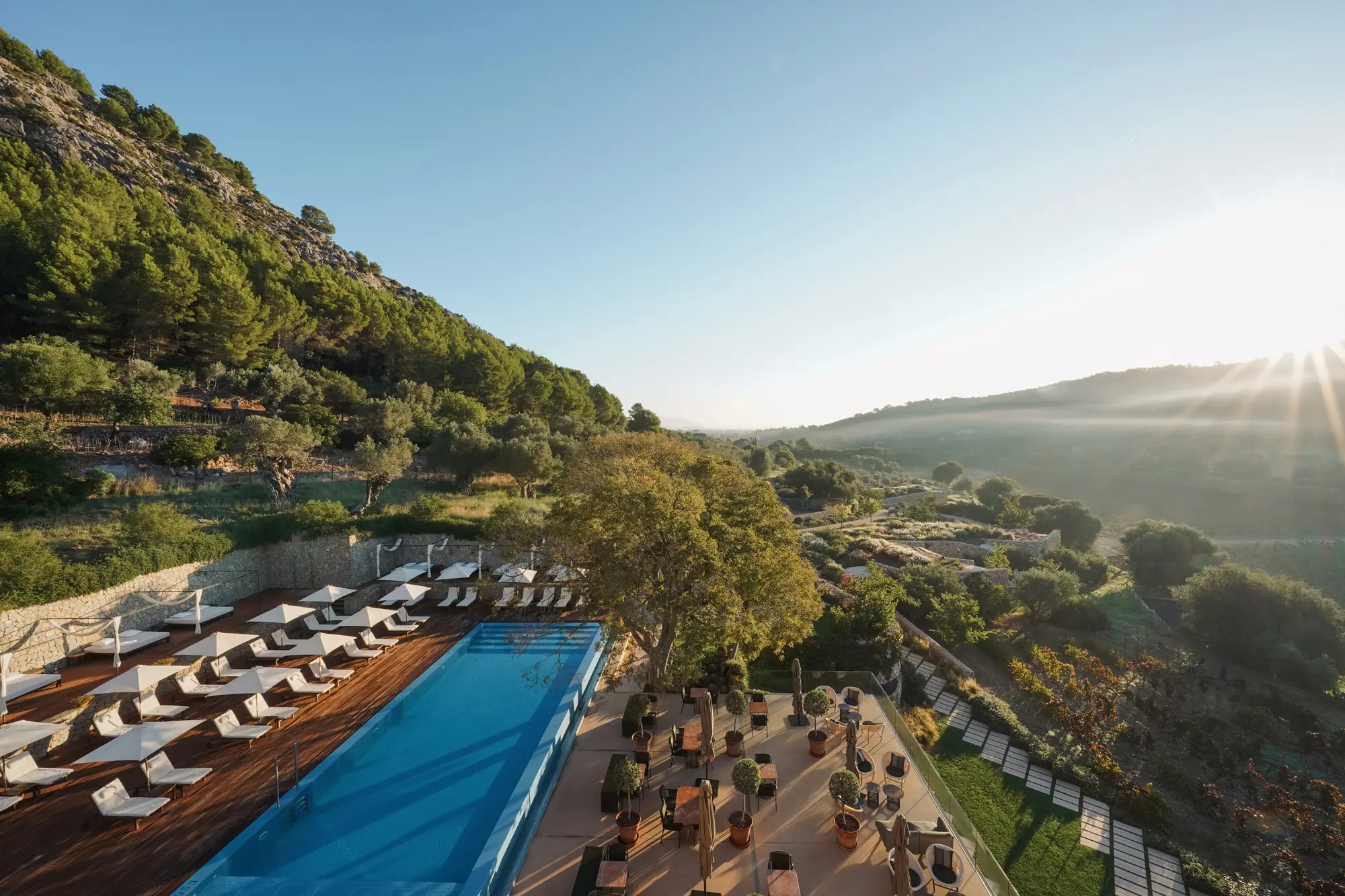 Pool im Son Brull bei Pollença zur Erholung nach den Tramuntana-Anstiegen