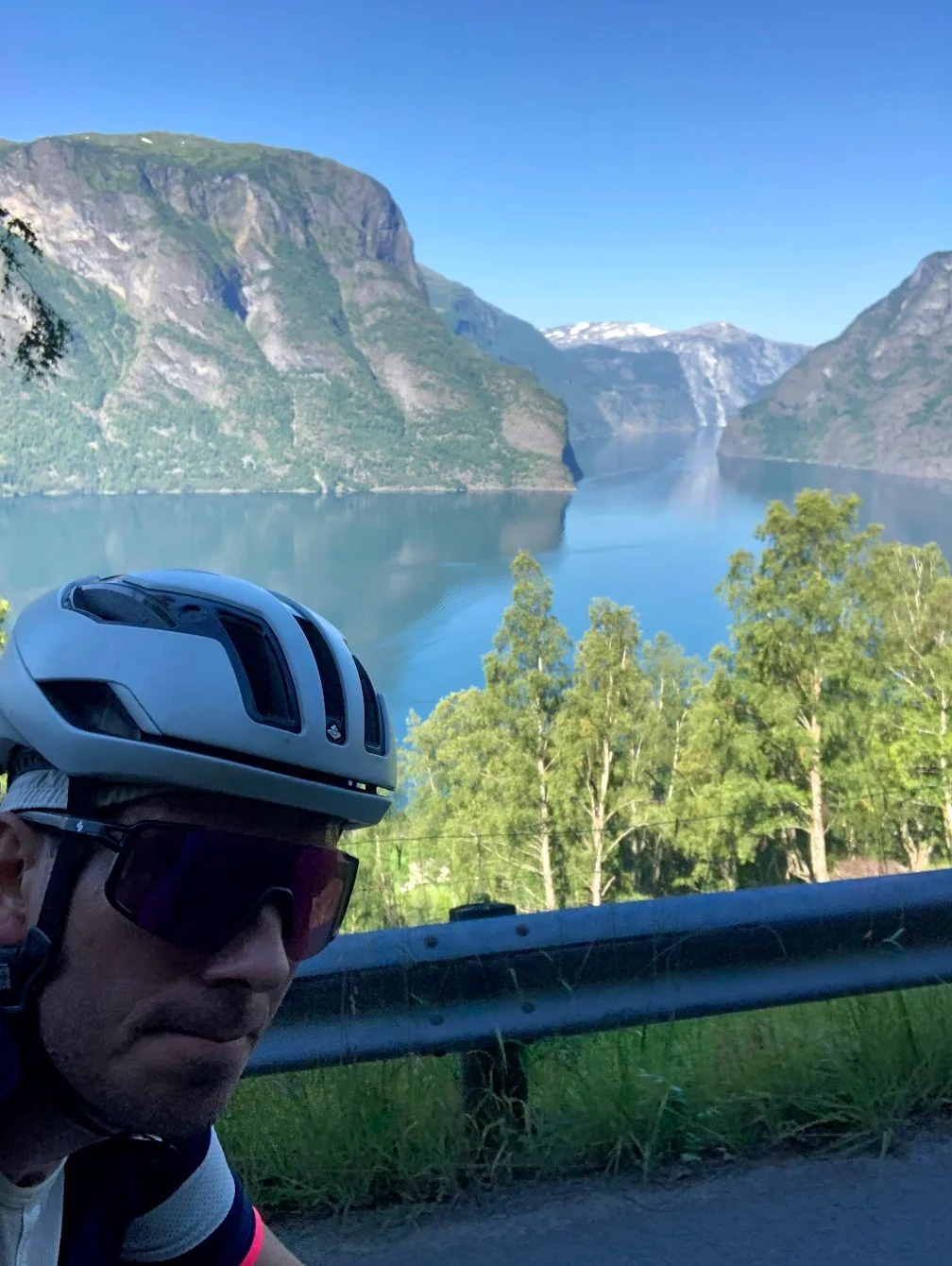 Cycling Aurlandsfjellet, Norway — hairpin bends on the Snow Road above the Aurlandsfjord