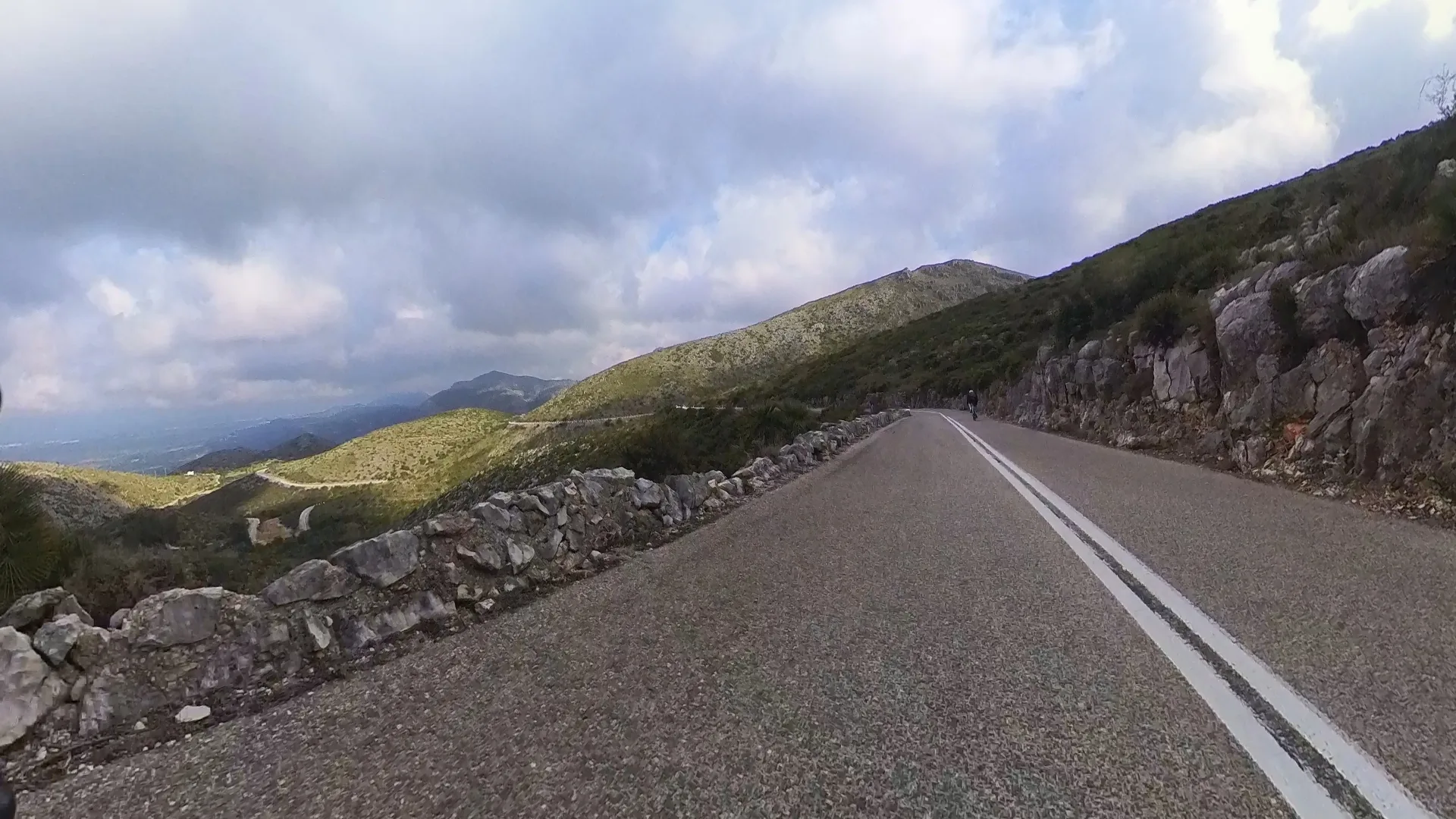 Descent from Vall d'Ebo, Costa Blanca — fast switchbacks above the Pego valley