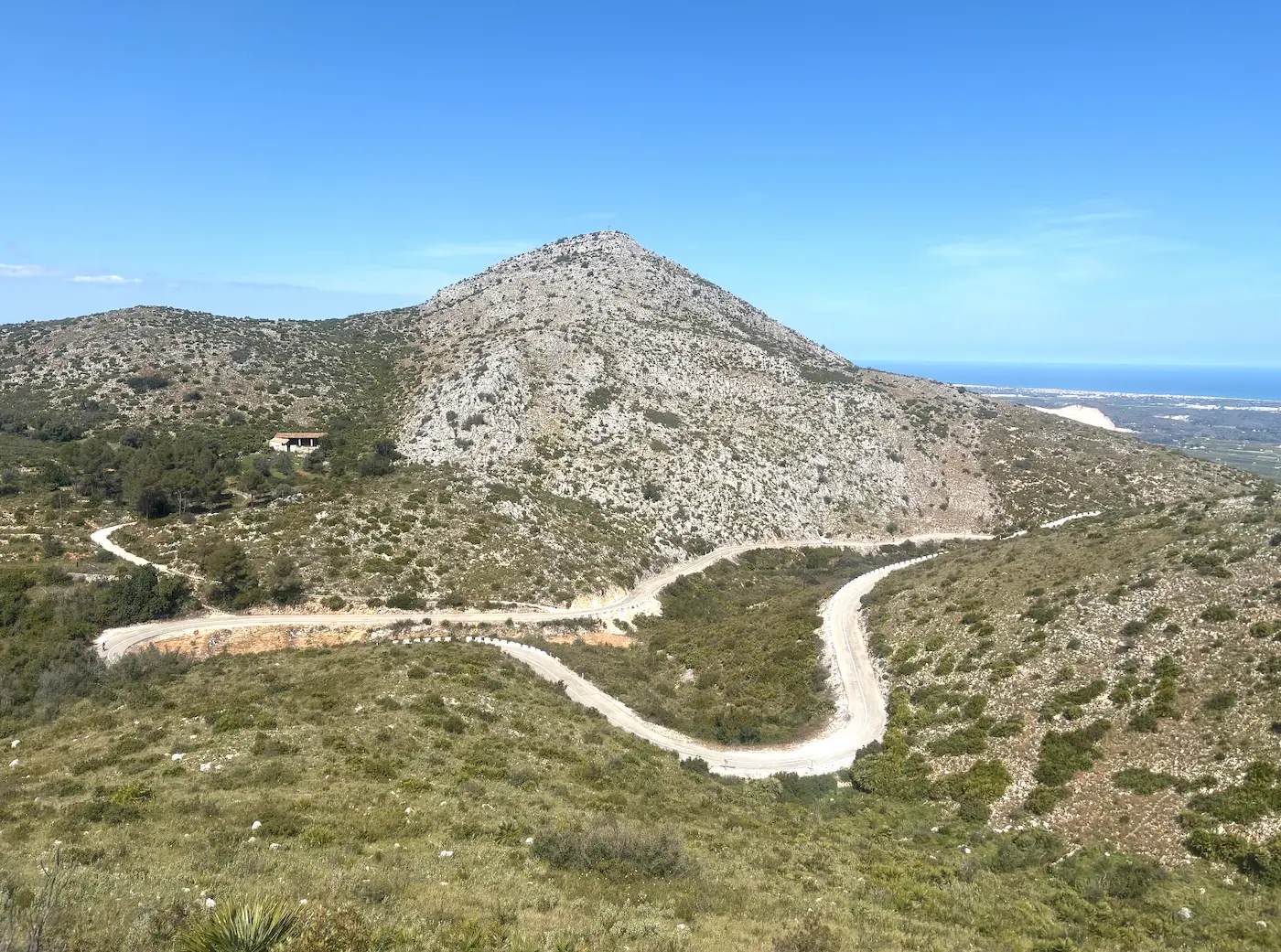 Cycling Vall d'Ebo, Costa Blanca Spain — dramatic hairpin bends on the iconic mountain climb