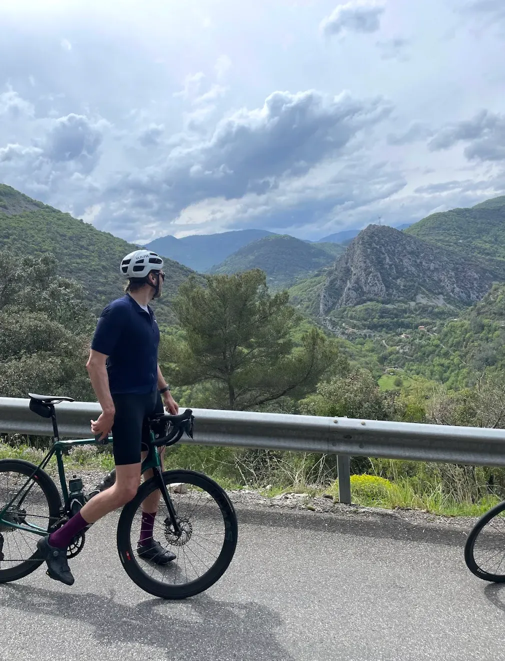 Col de Vescavo summit, French Riviera — cycling the Menton cols loop above the Mediterranean
