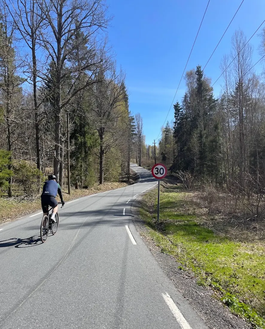 Hvervenbukta bay on the Svartskog loop — one of Oslo's most scenic cycling roads