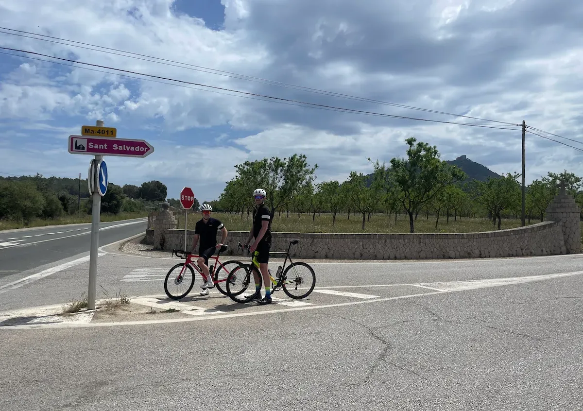 Cycling up to Sant Salvador monastery, Mallorca — medieval hilltop sanctuary with panoramic island views