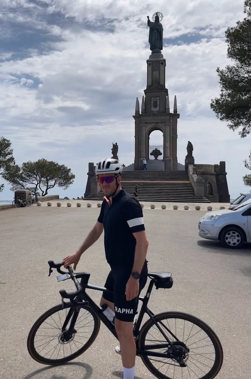 Sant Salvador monastery road, Mallorca — dramatic limestone cliffs and monastery walls