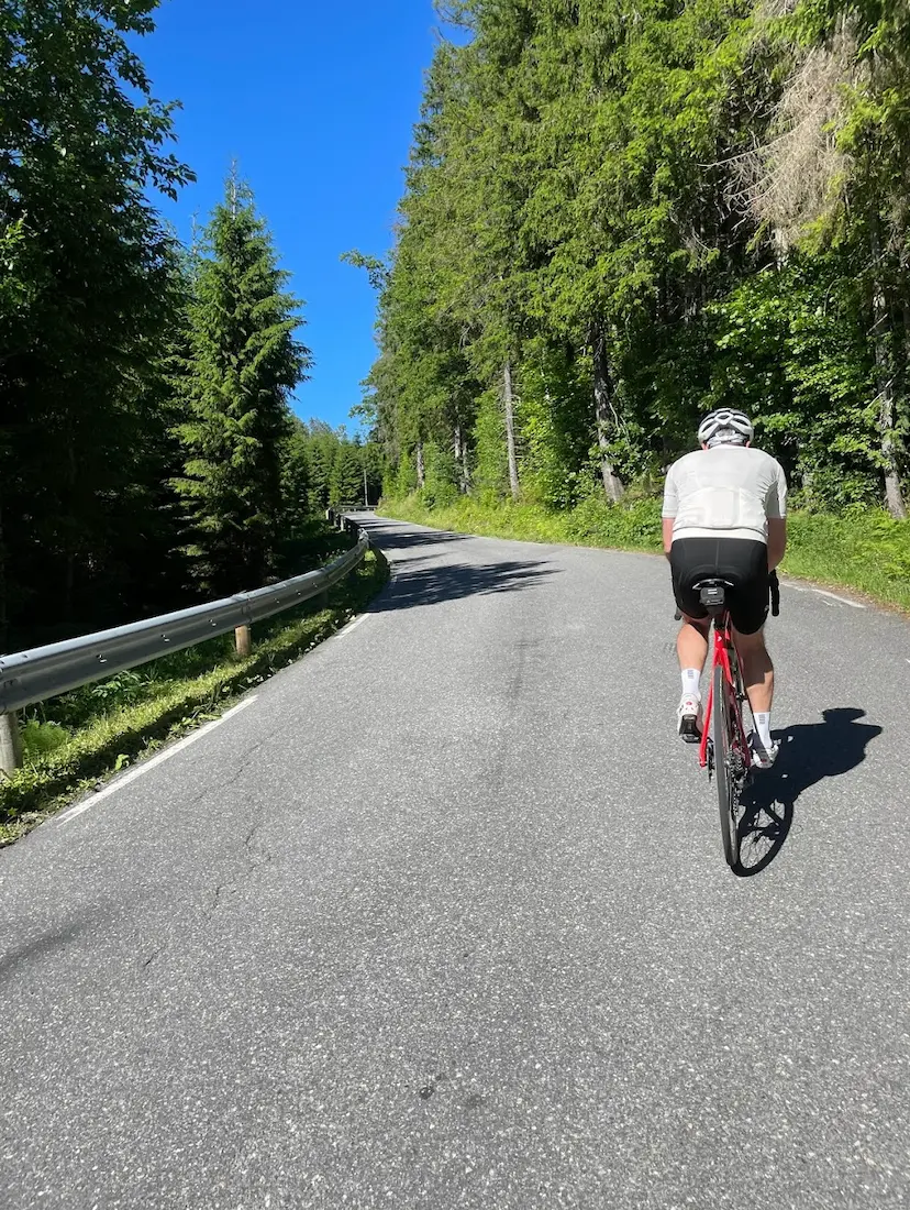Cycling near Farrisvannet, Vestfold — one of the finest cycling areas in Eastern Norway