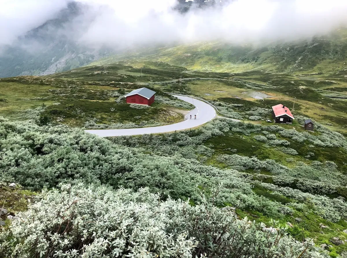 Cyclist climbing Sognefjellet from Skjolden on the Norway 3-day Sognefjord trip queen stage