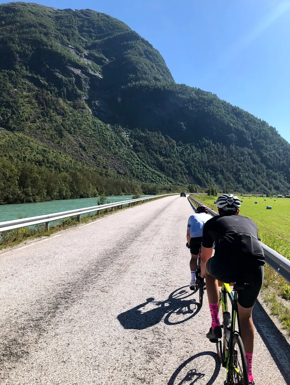 Jostedalen valley cycling, Norway — road to Nigardsbreen glacier arm of Jostedalsbreen