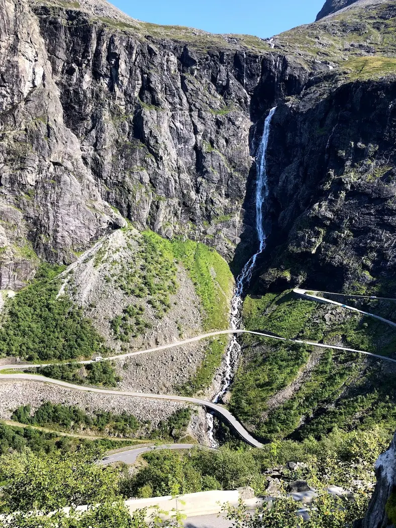 Trollstigen upper section, Norway — approaching the 870m summit on Norway's most iconic cycling road