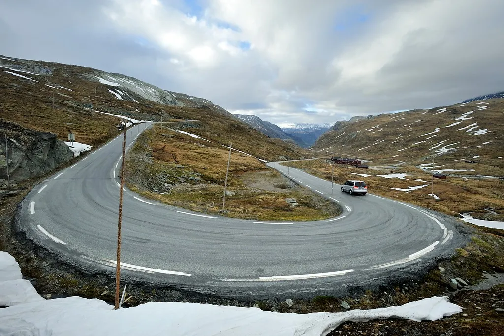 The ramps up to Krossbu on the Sognefjellsvegen, the last before Fantesteinen.